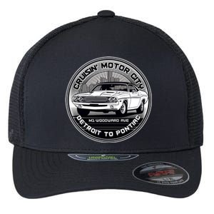 Cruisin Motor City Detroit To Pontiac Classic Muscle Car Flexfit Unipanel Trucker Cap