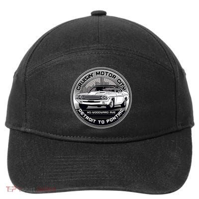 Cruisin Motor City Detroit To Pontiac Classic Muscle Car 7-Panel Snapback Hat