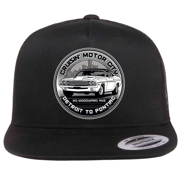 Cruisin Motor City Detroit To Pontiac Classic Muscle Car Flatbill Hat