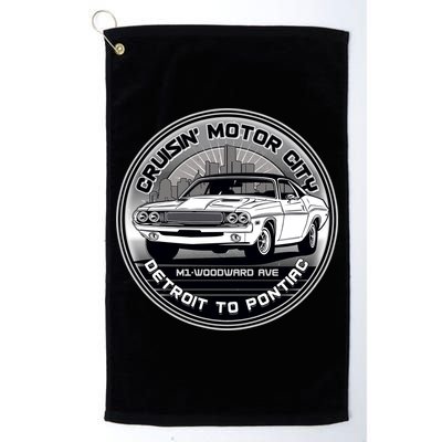 Cruisin Motor City Detroit To Pontiac Classic Muscle Car Golf Towel