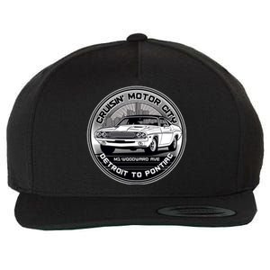 Cruisin Motor City Detroit To Pontiac Classic Muscle Car Wool Snapback Cap