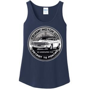 Cruisin Motor City Detroit To Pontiac Classic Muscle Car Ladies Essential Tank