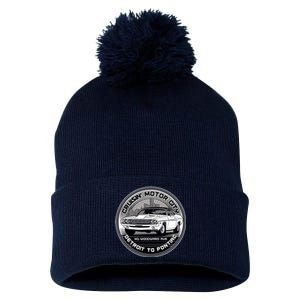 Cruisin Motor City Detroit To Pontiac Classic Muscle Car Pom Pom 12in Knit Beanie