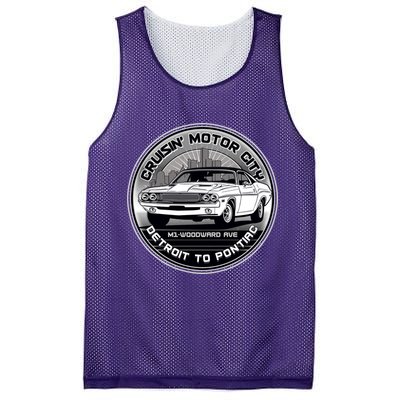 Cruisin Motor City Detroit To Pontiac Classic Muscle Car Mesh Reversible Basketball Jersey Tank