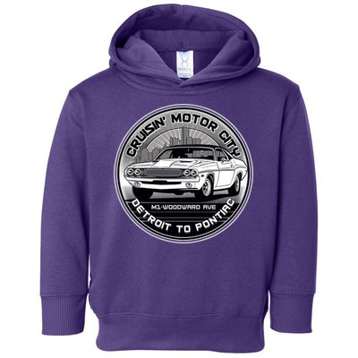 Cruisin Motor City Detroit To Pontiac Classic Muscle Car Toddler Hoodie