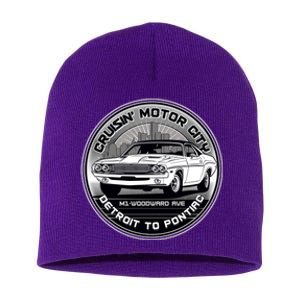 Cruisin Motor City Detroit To Pontiac Classic Muscle Car Short Acrylic Beanie