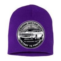 Cruisin Motor City Detroit To Pontiac Classic Muscle Car Short Acrylic Beanie