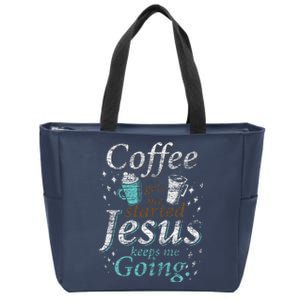 Coffee Morning Christian Gift Idea Jesus Zip Tote Bag