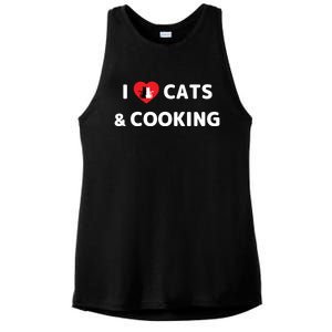 Cat Mom Cooking Accessories I Love Cats And Cooking Gift Ladies PosiCharge Tri-Blend Wicking Tank