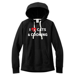 Cat Mom Cooking Accessories I Love Cats And Cooking Gift Women's Fleece Hoodie