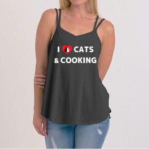 Cat Mom Cooking Accessories I Love Cats And Cooking Gift Women's Strappy Tank