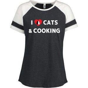 Cat Mom Cooking Accessories I Love Cats And Cooking Gift Enza Ladies Jersey Colorblock Tee