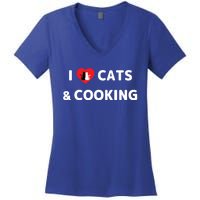 Cat Mom Cooking Accessories I Love Cats And Cooking Gift Women's V-Neck T-Shirt