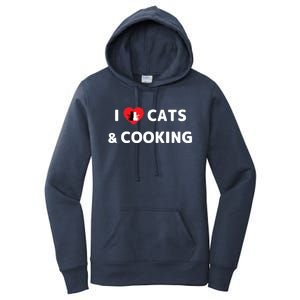 Cat Mom Cooking Accessories I Love Cats And Cooking Gift Women's Pullover Hoodie