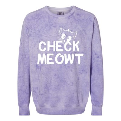 Check Meowt Cat Colorblast Crewneck Sweatshirt