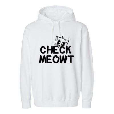 Check Meowt Cat Garment-Dyed Fleece Hoodie