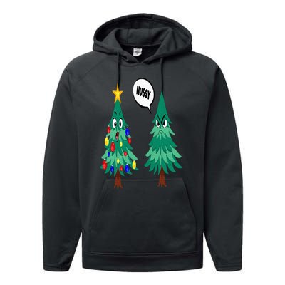 Christmas motifs Christmas tree funny saying Performance Fleece Hoodie