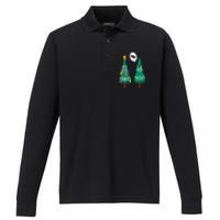 Christmas motifs Christmas tree funny saying Performance Long Sleeve Polo