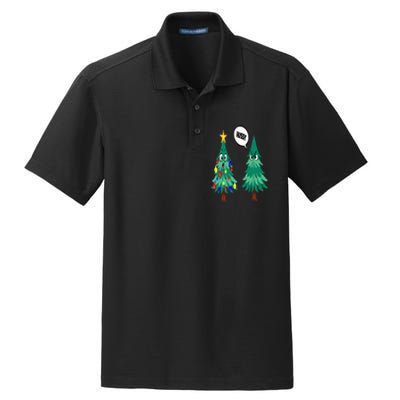 Christmas motifs Christmas tree funny saying Dry Zone Grid Polo