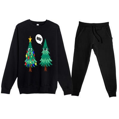 Christmas motifs Christmas tree funny saying Premium Crewneck Sweatsuit Set