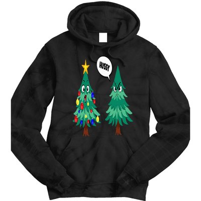 Christmas motifs Christmas tree funny saying Tie Dye Hoodie