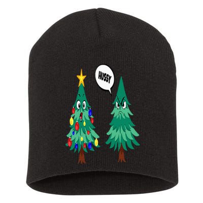 Christmas motifs Christmas tree funny saying Short Acrylic Beanie