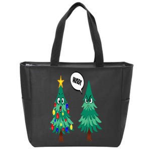 Christmas motifs Christmas tree funny saying Zip Tote Bag