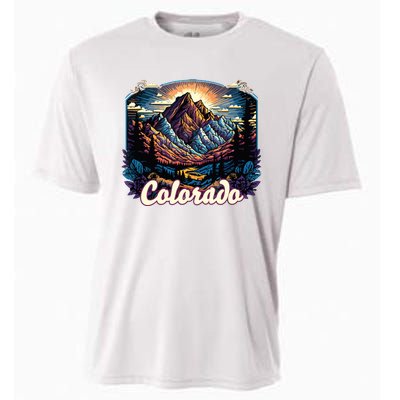 Colorado Mountains Classic Graphic Design Colorado Cooling Performance Crew T-Shirt