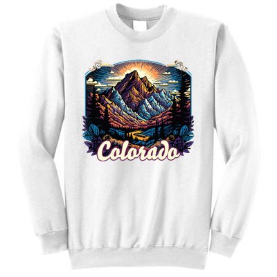 Colorado Mountains Classic Graphic Design Colorado Sweatshirt