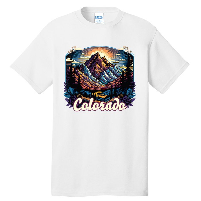 Colorado Mountains Classic Graphic Design Colorado Tall T-Shirt