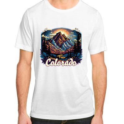 Colorado Mountains Classic Graphic Design Colorado Adult ChromaSoft Performance T-Shirt