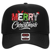 Cute Merry Christmas Matching Family Christmas High Crown Mesh Back Trucker Hat