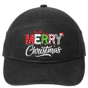 Cute Merry Christmas Matching Family Christmas 7-Panel Snapback Hat