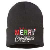 Cute Merry Christmas Matching Family Christmas Sustainable Knit Beanie