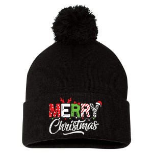 Cute Merry Christmas Matching Family Christmas Pom Pom 12in Knit Beanie