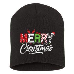 Cute Merry Christmas Matching Family Christmas Short Acrylic Beanie