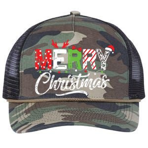 Cute Merry Christmas Matching Family Christmas Retro Rope Trucker Hat Cap