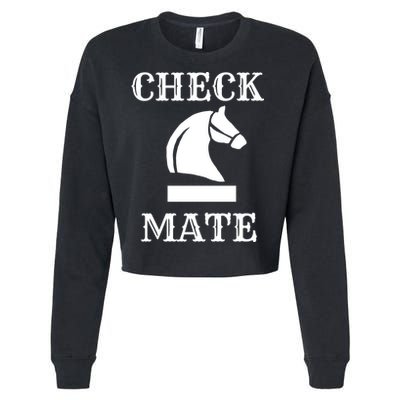 Check Mate Chess Cropped Pullover Crew