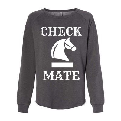 Check Mate Chess Womens California Wash Sweatshirt