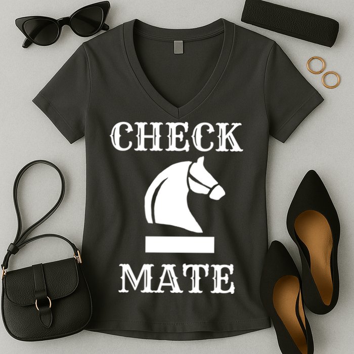 Check Mate Chess Women's V-Neck T-Shirt