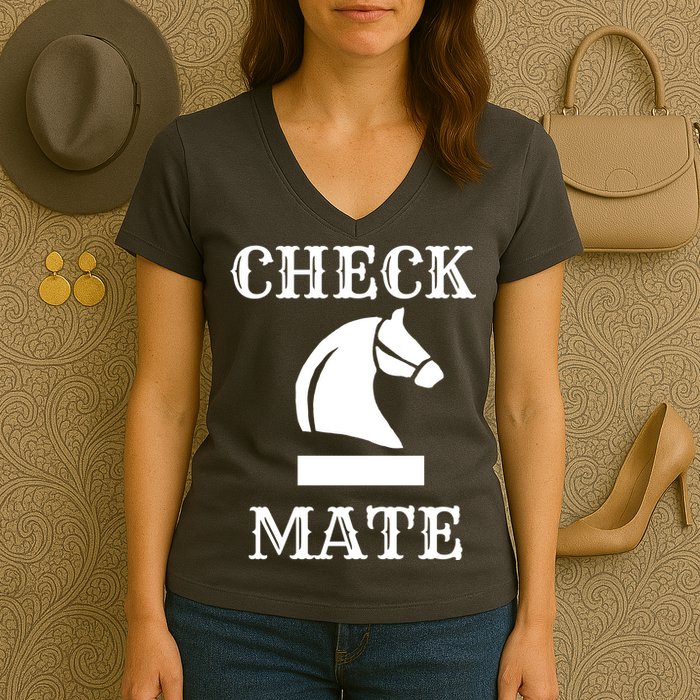 Check Mate Chess Women's V-Neck T-Shirt