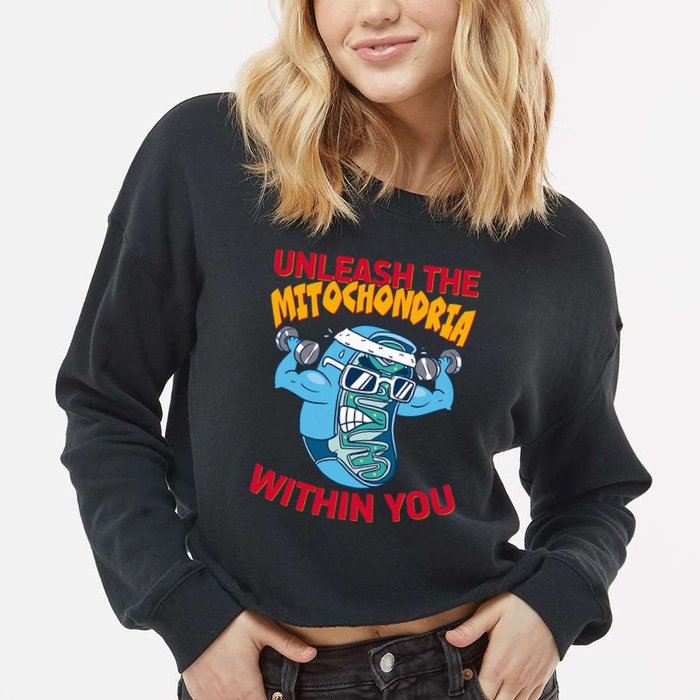 Cell Mitochondria Cropped Pullover Crew