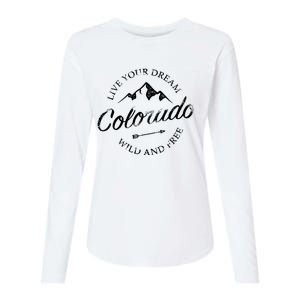 Colorado Mountains Womens Cotton Relaxed Long Sleeve T-Shirt