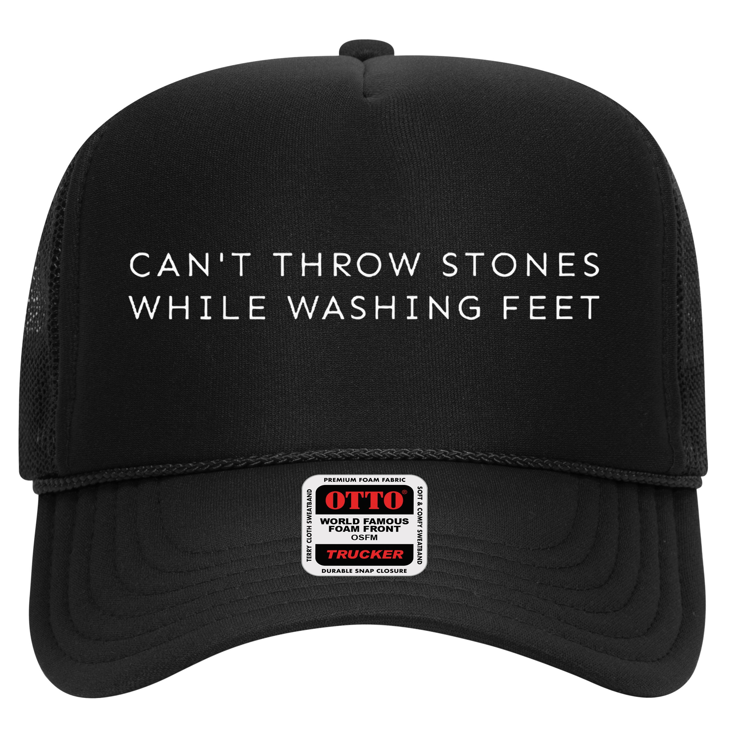 Christian Minimalist CanT Throw Stones While Washing Feet Hat