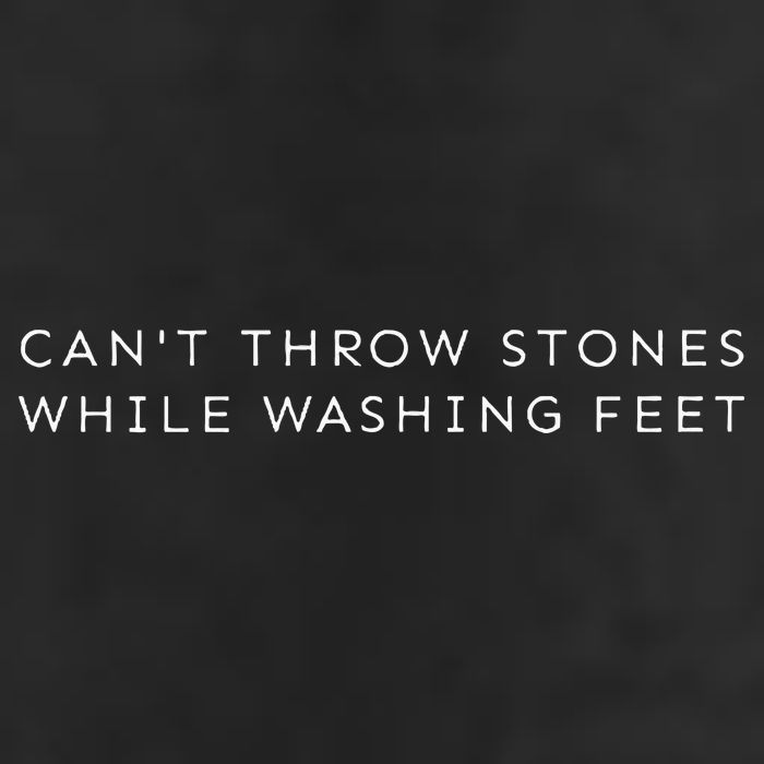 Christian Minimalist CanT Throw Stones While Washing Feet Golf Towel