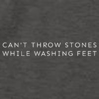 Christian Minimalist CanT Throw Stones While Washing Feet Vector Backpack