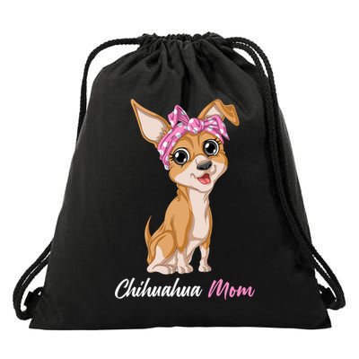 Chihuahua Mom Drawstring Bag