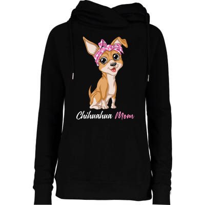 Chihuahua Mom Womens Funnel Neck Pullover Hood