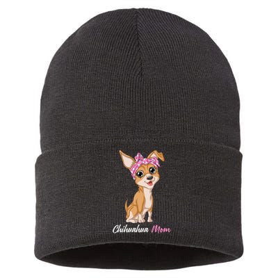 Chihuahua Mom Sustainable Knit Beanie