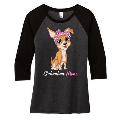 Chihuahua Mom Women's Tri-Blend 3/4-Sleeve Raglan Shirt